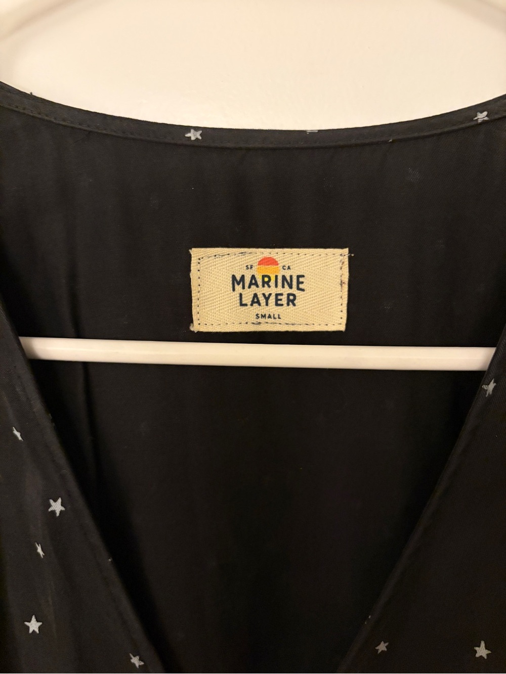 Marine Layer Black Mini Dress with White Stars - Picture 11 of 12
